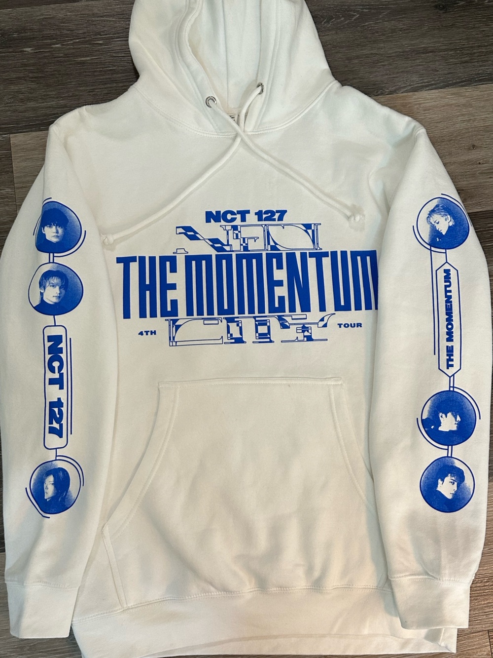 NCT 127 The Momentum Tour White & Blue Graphic Hoodie